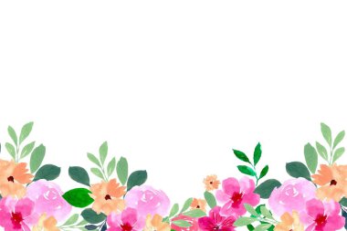 Tasarım için suluboya çiçekler arka plan vektörü.