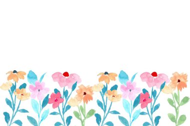 Tasarım için suluboya çiçekler arka plan vektörü.