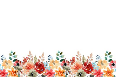 Tasarım için suluboya çiçekler arka plan vektörü.