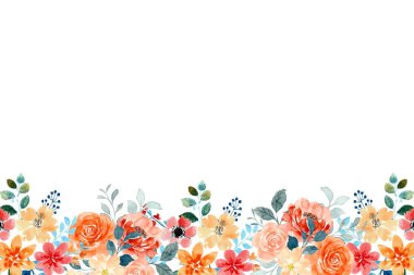 Tasarım için suluboya çiçekler arka plan vektörü.