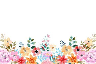 Tasarım için suluboya çiçekler arka plan vektörü.