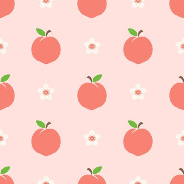 Afişler, kartlar, el ilanları, sosyal medya duvar kağıtları vs. için şeftali desenli kusursuz desen.