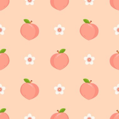Afişler, kartlar, el ilanları, sosyal medya duvar kağıtları vs. için şeftali desenli kusursuz desen.