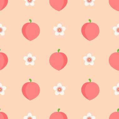 Afişler, kartlar, el ilanları, sosyal medya duvar kağıtları vs. için şeftali desenli kusursuz desen.