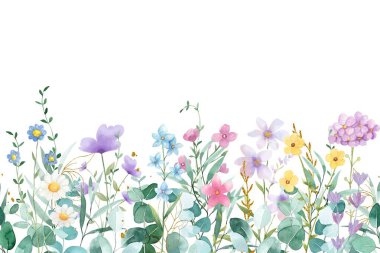 Tasarım için suluboya çiçekler arka plan vektörü.