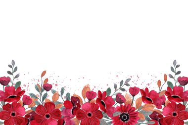 Tasarım için suluboya çiçekler arka plan vektörü.