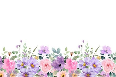 Tasarım için suluboya çiçekler arka plan vektörü.