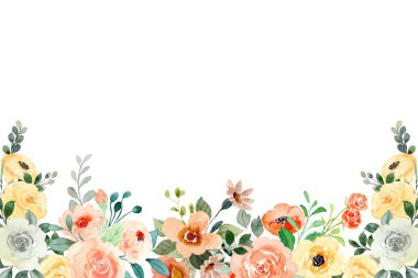 Tasarım için suluboya çiçekler arka plan vektörü.