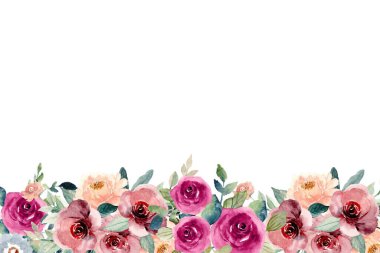 Tasarım için suluboya çiçekler arka plan vektörü.