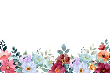 Tasarım için suluboya çiçekler arka plan vektörü.