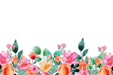 Tasarım için suluboya çiçekler arka plan vektörü.