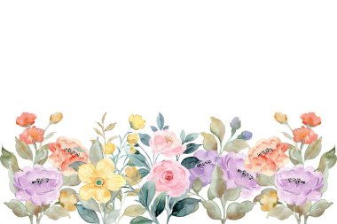 Tasarım için suluboya çiçekler arka plan vektörü.