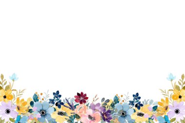 Tasarım için suluboya çiçekler arka plan vektörü.