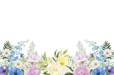 Tasarım için suluboya çiçekler arka plan vektörü.