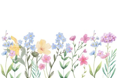 Tasarım için suluboya çiçekler arka plan vektörü.