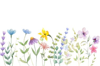 Tasarım için suluboya çiçekler arka plan vektörü.