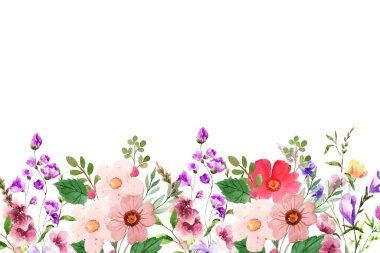 Tasarım için suluboya çiçekler arka plan vektörü.