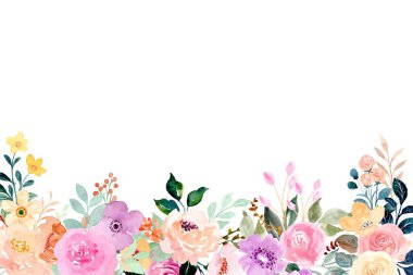 Tasarım için suluboya çiçekler arka plan vektörü.