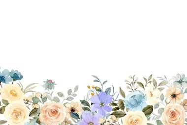 Tasarım için suluboya çiçekler arka plan vektörü.