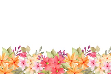 Tasarım için suluboya çiçekler arka plan vektörü.