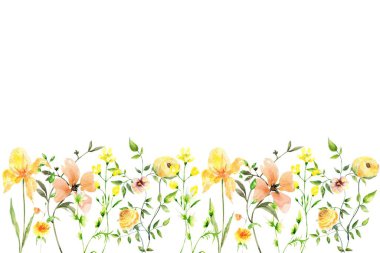 Tasarım için suluboya çiçekler arka plan vektörü.