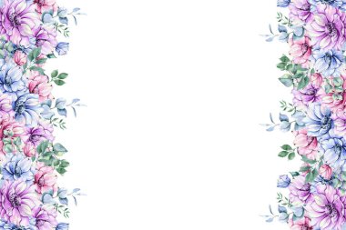 Tasarım için suluboya çiçekler arka plan vektörü.