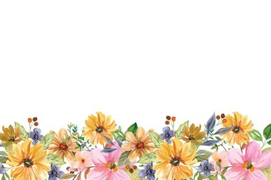 Tasarım için suluboya çiçekler arka plan vektörü.