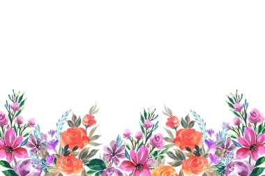 Tasarım için suluboya çiçekler arka plan vektörü.