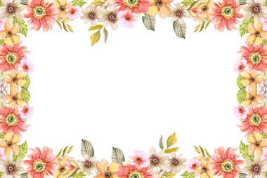 Tasarım için suluboya çiçekler arka plan vektörü.