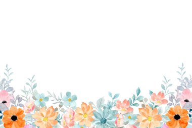 Tasarım için suluboya çiçekler arka plan vektörü.