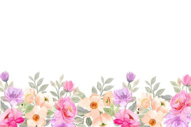 Tasarım için suluboya çiçekler arka plan vektörü.