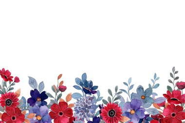 Tasarım için suluboya çiçekler arka plan vektörü.