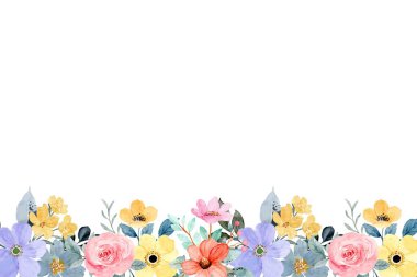 Tasarım için suluboya çiçekler arka plan vektörü.