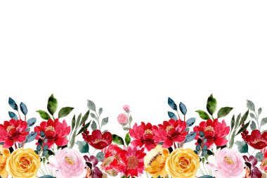 Tasarım için suluboya çiçekler arka plan vektörü.