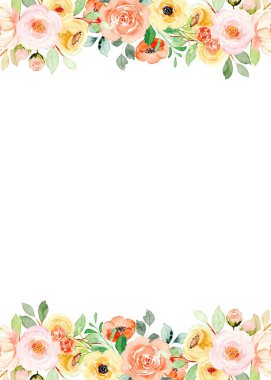 Tasarım için suluboya çiçekler arka plan vektörü.