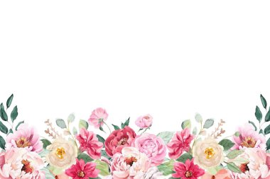 Tasarım için suluboya çiçekler arka plan vektörü.