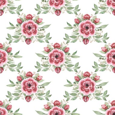 Tasarım için suluboya çiçek desen vektörü.