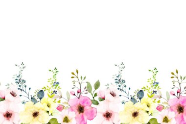 Tasarım için suluboya çiçekler arka plan vektörü.