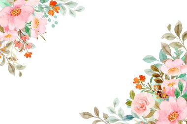 Tasarım için suluboya çiçekler arka plan vektörü.