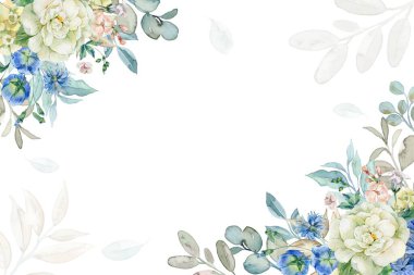 Tasarım için suluboya çiçekler arka plan vektörü.