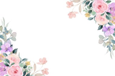 Tasarım için suluboya çiçekler arka plan vektörü.