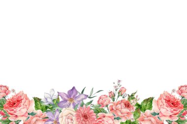 Tasarım için suluboya çiçekler arka plan vektörü.