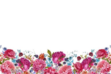 Tasarım için suluboya çiçekler arka plan vektörü.