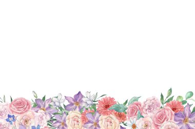 Tasarım için suluboya çiçekler arka plan vektörü.