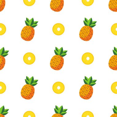 Ananassız desen, tropik olgun meyve.