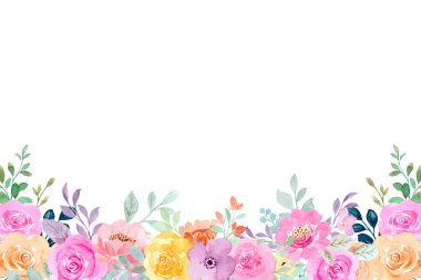 Tasarım için suluboya çiçekler arka plan vektörü.