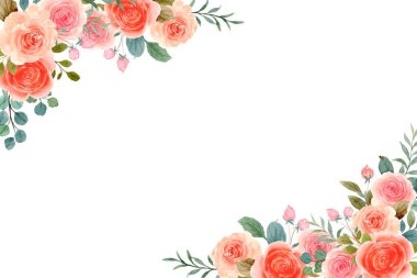 Tasarım için suluboya çiçekler arka plan vektörü.