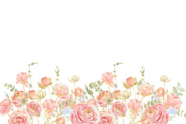 Tasarım için suluboya çiçekler arka plan vektörü.