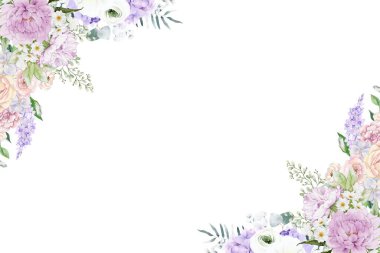 Tasarım için suluboya çiçekler arka plan vektörü.