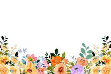 Tasarım için suluboya çiçekler arka plan vektörü.